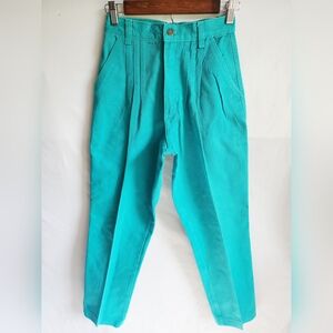 VINTAGE‎ WESTWEAR HIGH WAISTED TURQUOISE PLEATED WESTERN PANT WOMENS SIZE 5/6